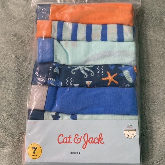 BOYS MULTI PATTERNS/COLOR CAT & JACK BRIEFS SIZE L! 7 PACK SET! - Picture 2 of 3